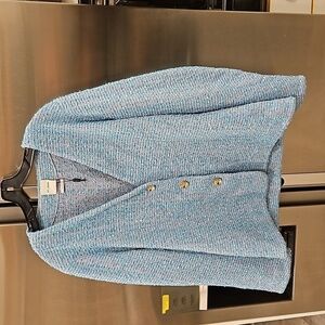 💕ST JOHN💕 Tweed Boucle Knit Suit Jacket Blazer ~ Lilac/Cornflower 12 NWOT